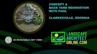 Option A Backyard Renovation With Pool, Clarkesville GA, 3D ROTATABLE 360&deg; VIEW