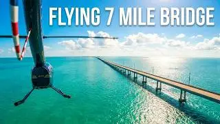 R44 Flying 7 Mile Bridge to Key West