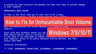 Как исправить немонтируемый загрузочный том Windows 7/8/10/11