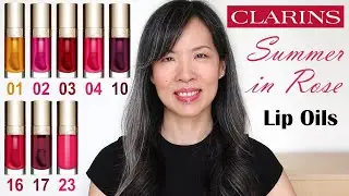 CLARINS Lip Comfort Oil Swatches | Summer in Rose, Power of Colours | Fuchsia, Fig & Passionate Pink