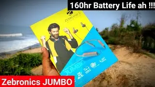 Rs.999க்கு 160hr Battery Life ah! ZEBRONICS Jumbo Review in Tamil | Long Battery Life Neckband Tamil