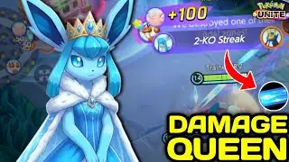 134K Damage 🥶 Glaceon Iclicle Spears are dangerous than machine gun 😳 Pokemon Unite 