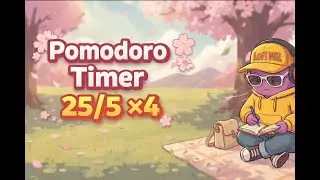 🌸 Study with Lofi Wil - Pomodoro Timer 25/5 &times;4 Cherry Blossom | Piano #adhd  #focus #pomodoro
