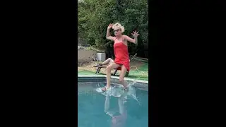She jumped in the pool #shorts #pranks #pool