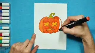 Halloween's coming 🧟&zwj;♂️🦇💀 Let's draw a scary pumpkin 🎃✏️