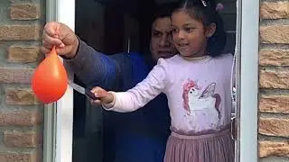 Breaking the Water filled balloon #enjoying#netherlands #balloons#fun