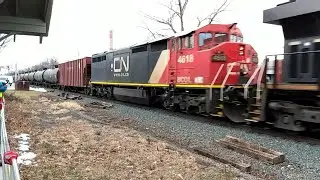 [HD] CSX K684 With BCOL C40-8M Trailing Eastbound - Fairport, NY