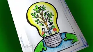 How To Draw Save Trees / Save Energy / Save Earth Poster Easy Drawing step by step