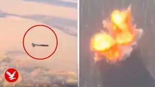 Ukrainian helicopter gunner blasts Russian drone with minigun