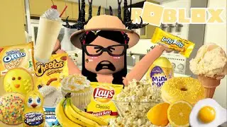 Eating ONLY YELLOW FOOD for 24 HOURS!!♡ | Roblox Bloxburg | iiarabellaa