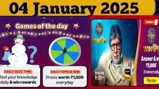 Amazon Sunday wheel of fortune quiz 4 January 2025 | amazon daily quiz today answers 