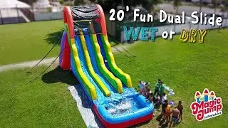 20' Fun Dual Wet or Dry Slide | Inflatable Water Slide | Magic Jump, Inc.