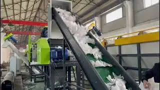 Waste PP PE Film bags recycling washing line