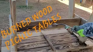 Burned Wood Picnic Tables FOR SALE
