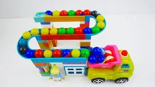 Satisfying Marble Run Building Blocks ASMR  , DumpTruck & Garbage Truck #1