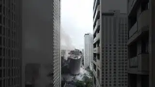 Building collapses unexpectedly, caught on video 🏚️💥 #collapse #demolition #shorts