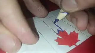 Drawing the flag of Toronto 🇨🇦🍁❤️🤍💙