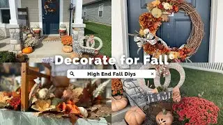 Cottage Rustic Farmhouse High End Fall DIYS - Fall DIY Wreath - Fall Front Porch Decor