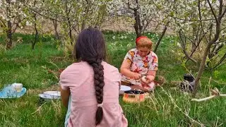 Rural life in spring of Iran: The daily life of a rural woman and cooking amazing food in rural life