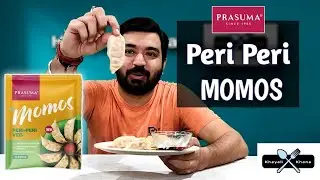 Trying Frozen Momos | Prasuma Peri Peri Veg Momos Review | Tasty Veg Momos |