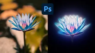 Blue Flower Glow Effect - photoshop tutorial - Adobe Photoshop