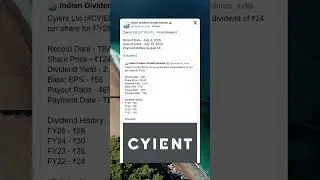 Cyient Ltd has fixed Record Date for Final Dividend of FY25. #BreakingNews #StockMarket #2025