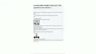 ILLINOIS DMV PERMIT PRACTICE TEST questions and answers 8