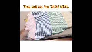 Ironing clothes with joy and no electricity 😃