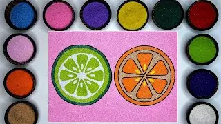 Orange & Lemon Slice Design Sand | Beautiful Sand Art
