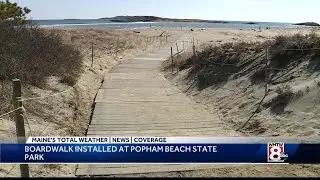 New boardwalk being installed at Popham Beach State Park