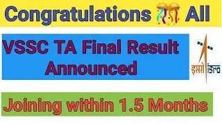vssc final result | vscc selection panel | ISRO technical assistant