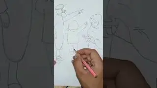How to Draw ✍️ a Kid 👦 Watching 👀 The Eid Moon 🌙😊 #shorts #shortsfeed #eid #kid