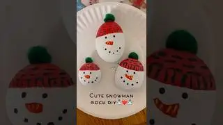 Cute Snowman Rock DIY! ☃️❤️⛄️ #shorts #diy #craft #winter #snowman