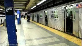 IND Subway: Uptown R46 (A) / R32 (C) / R160 (E) at Canal Street