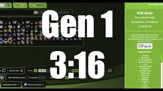 Typing Every Generation 1 Pokemon From Memory (3:16) (PB)