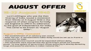 August Offer Explain in Hindi || Modern and of India || Indian Polity