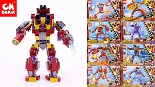 Unoffical LEGO IRON MAN 8 IN 1 TO MECH ROBOT HJLEPIN6943 Unofficial lego lego videos