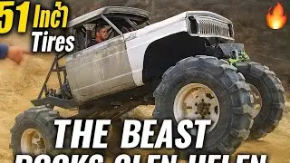 EPIC SAVE! Mega Mud Truck &ldquo;The Beast&rdquo; on 51&rdquo; Tractor Tires plays in the Rocks Glen Helen Rubicon 🔥