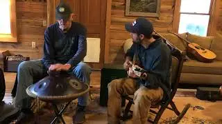 Friends in their house-Topher Stephens- improv with banjo and hang drum. “Clairvoyant Stream”(c)