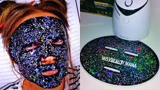 #МАСКАМАШИНА Сделай #GLAMGLOWGLITTERMASK КОСМИЧЕСКАЯ МАСКА Черная маска с глиттером Missbeautymama