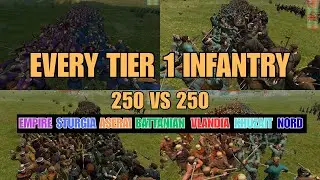 EVERY TIER 1 INFANTRY TESTED 250 VS 250 #bannerlord #mountandblade2 #bannerlordbattles #warsails
