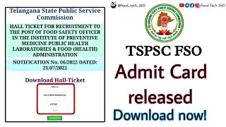 TSPSC FSO Admit card released ✅ | Telangana FSO Exam last minute preparation