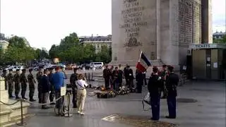 Arc de Triomphe Eternal Flame Ceremony at Tomb of Unknown Soldier
