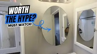 Это наклонное зеркало без рамы может преобразить ваш туалетный столик!