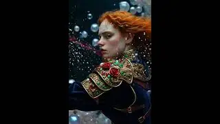 Redhead Warrior in Rose Armor: AI Magic! 🌹