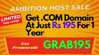 Get .Com Domain At Just 195rs From Ambition Host