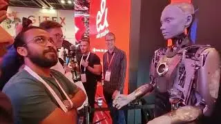 HUMAN MADE ROBOT PRESENT IN GITEX 2022 | INTRUSTING CONVERSATION WITH Ameca A ROBOT MADE BY HUMAN