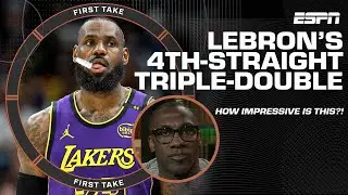 Shannon Sharpe GOES OFF about LeBron James recording his 4th straight triple-double 🔥 | First Take