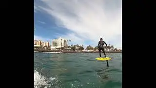 Prone foil surfing in Tenerife
