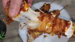 Easy Korean Cheese Corn Dog Recipe | No Yeast Needed! 😋🧀🌽 #KoreanFood #CheeseCornDog